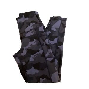 90 Degree by Reflex Womens Camo Leggings High Waist Pocket Purple Black Small